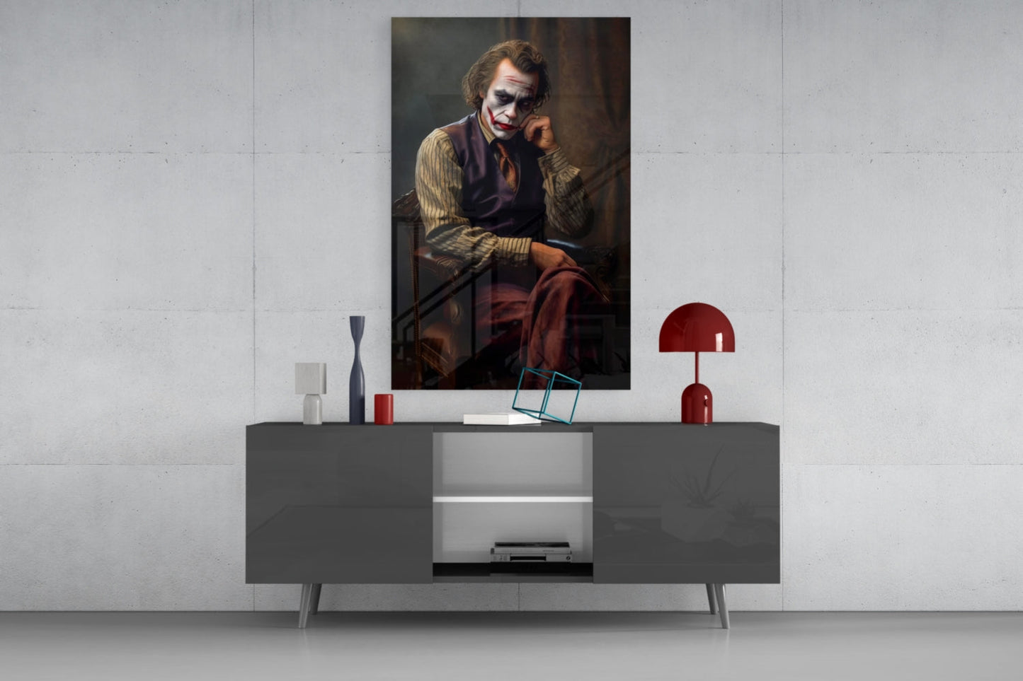 Joker the Thinker Glass Wall Art || Designer Collection