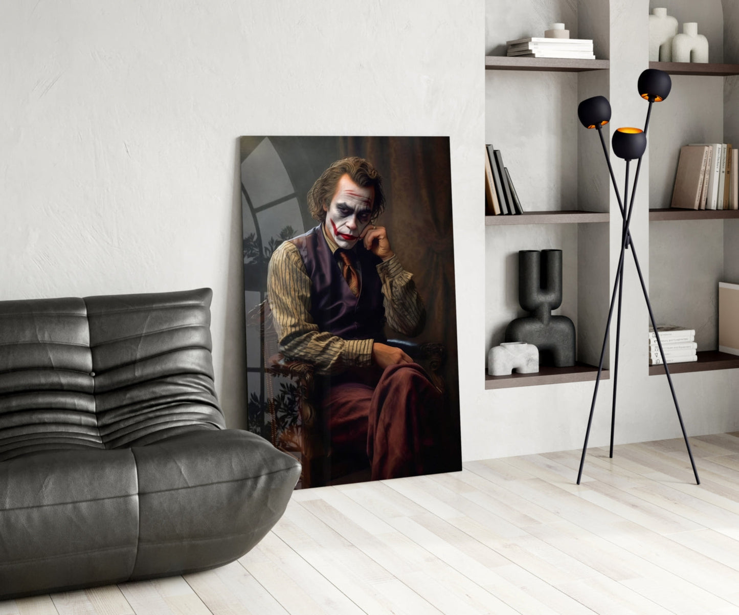 Joker the Thinker Glass Wall Art || Designer Collection