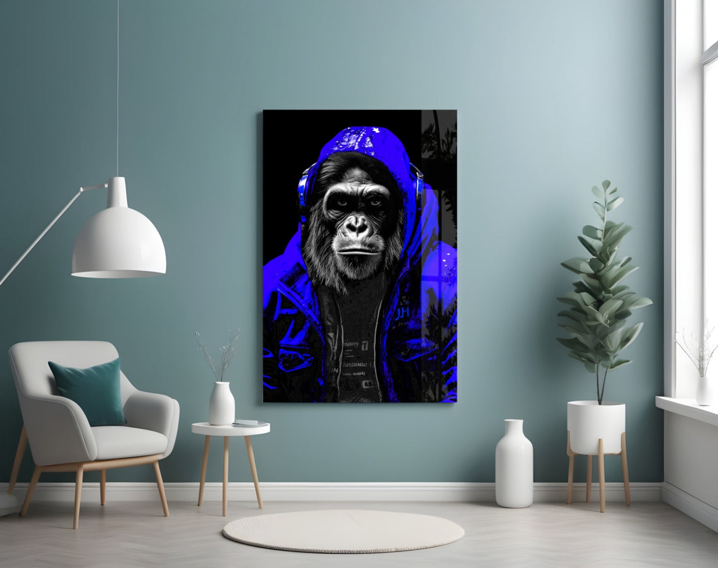 The Ape Glass Wall Art || Designer Collection