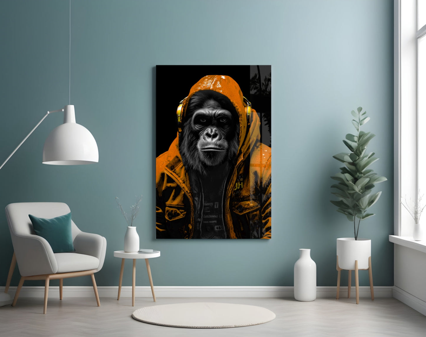 The Ape Glass Wall Art || Designer Collection