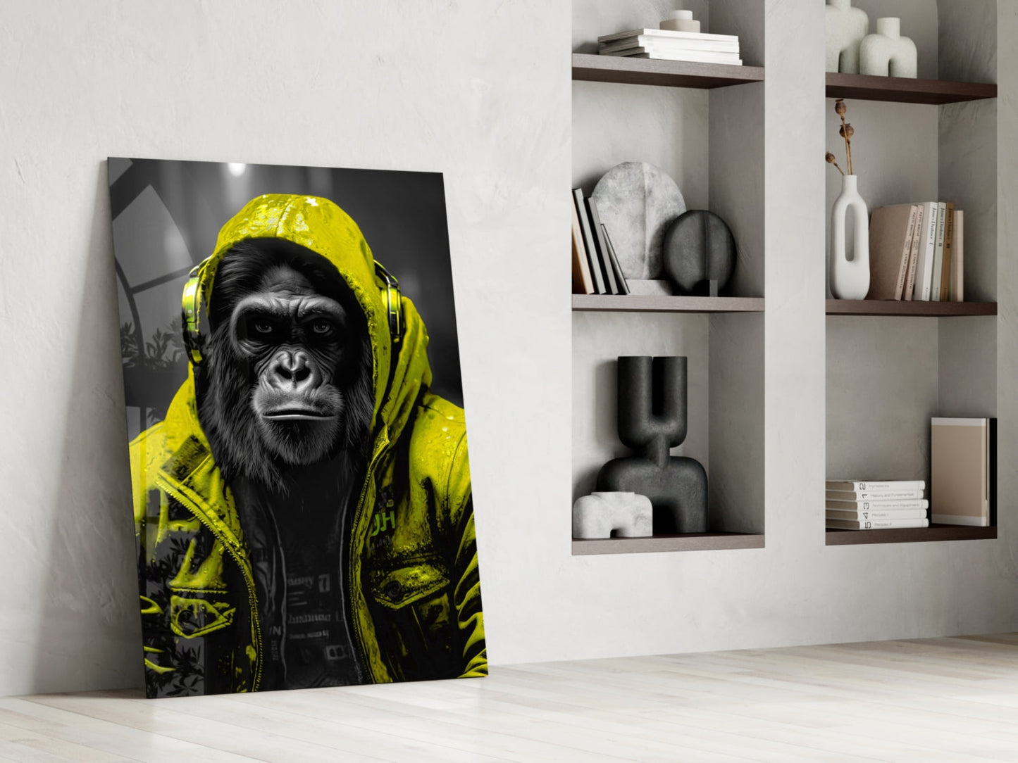 Rebellios Ape  Glass Wall Art || Designer Collection