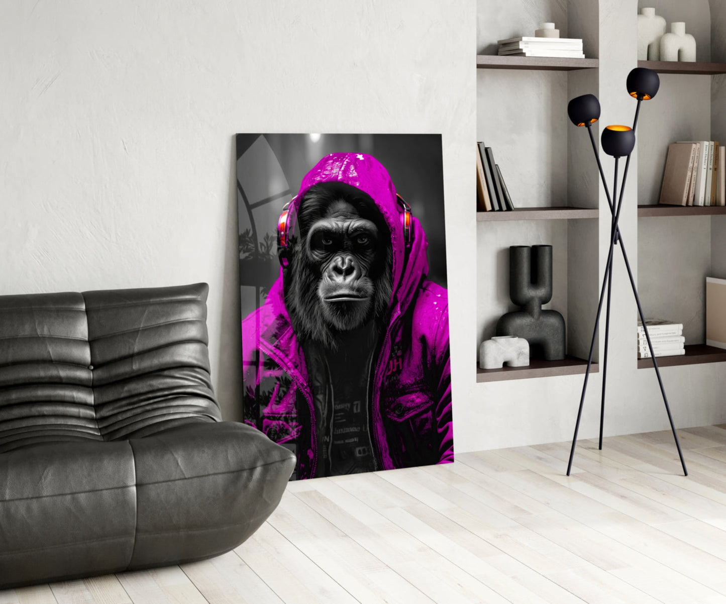 Rebellios Ape  Glass Wall Art || Designer Collection