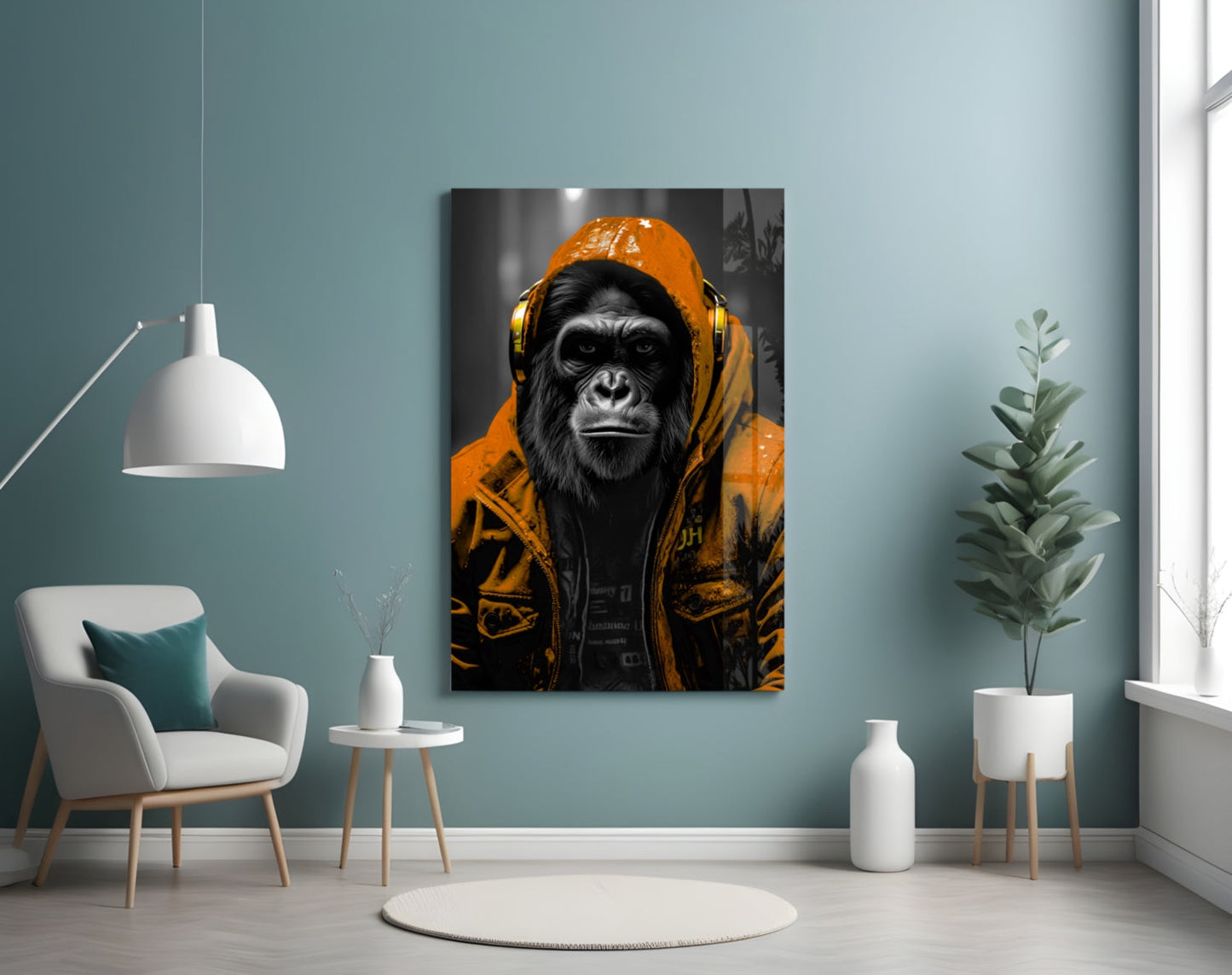 Rebellios Ape  Glass Wall Art || Designer Collection
