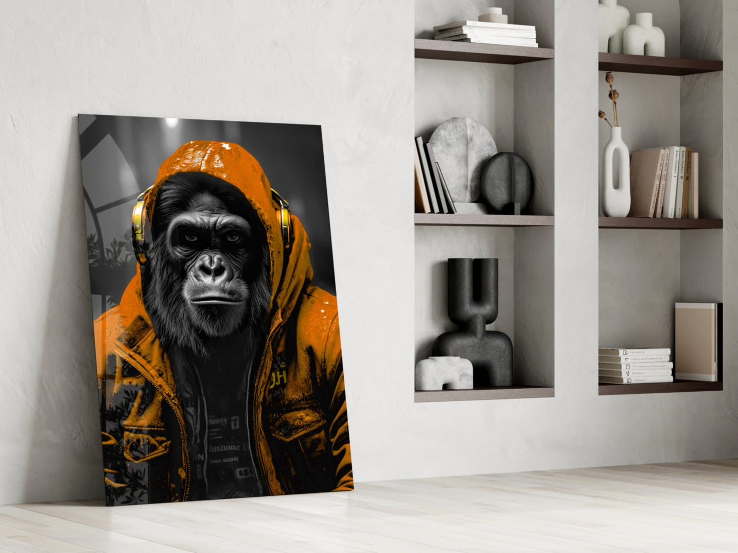 Rebellios Ape  Glass Wall Art || Designer Collection