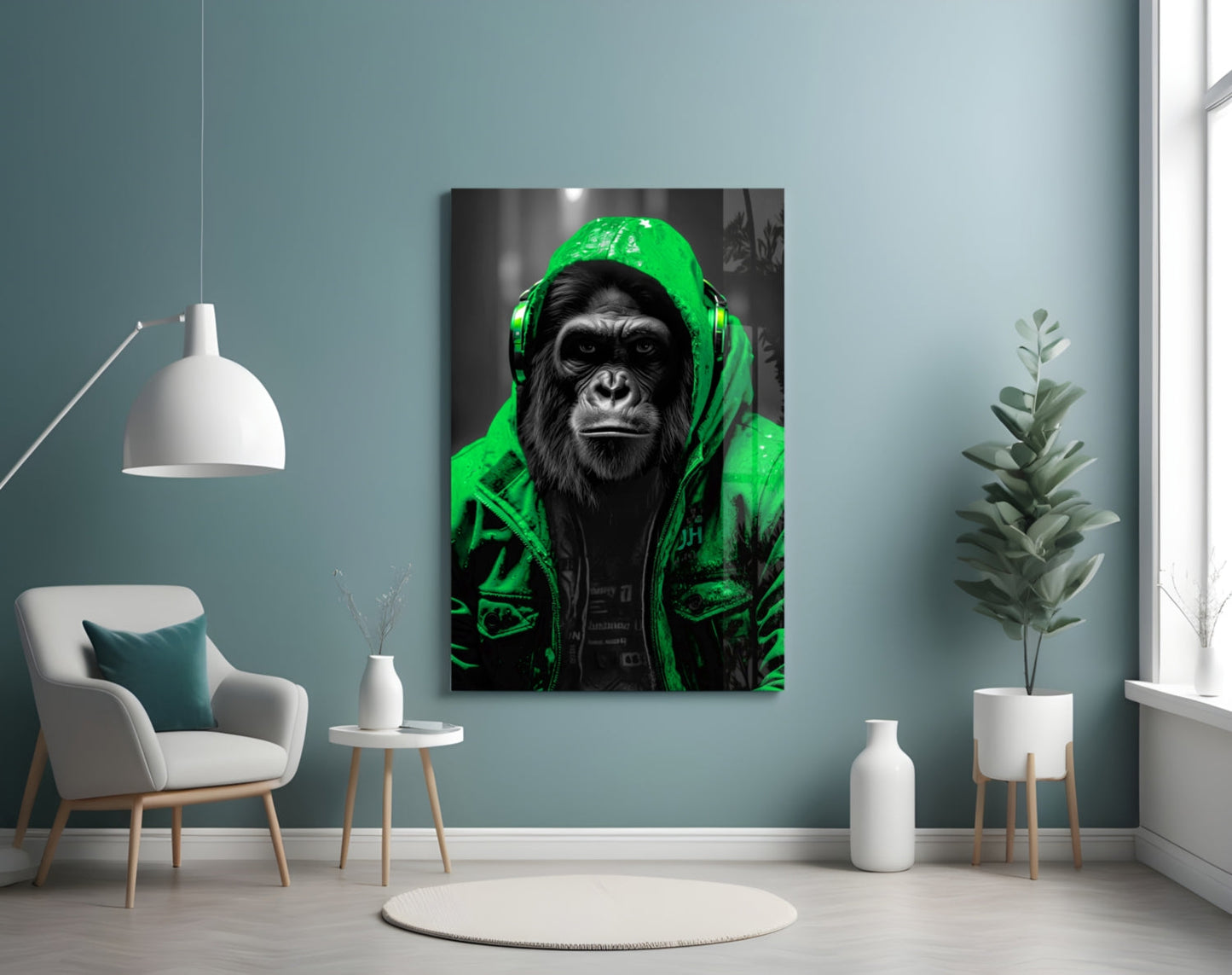 Rebellios Ape  Glass Wall Art || Designer Collection