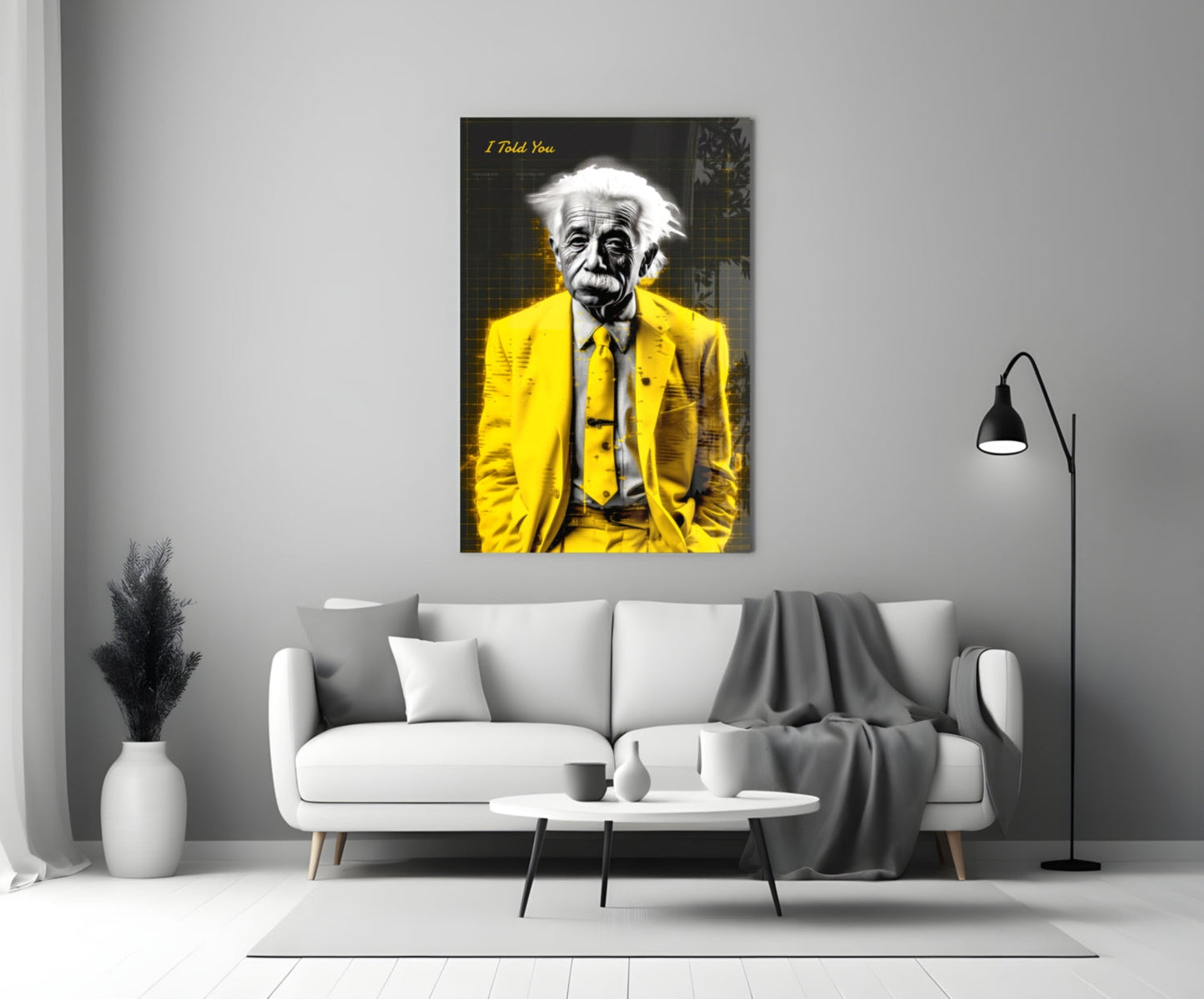I Told You" - Einstein Glass Wall Art || Designer Collection