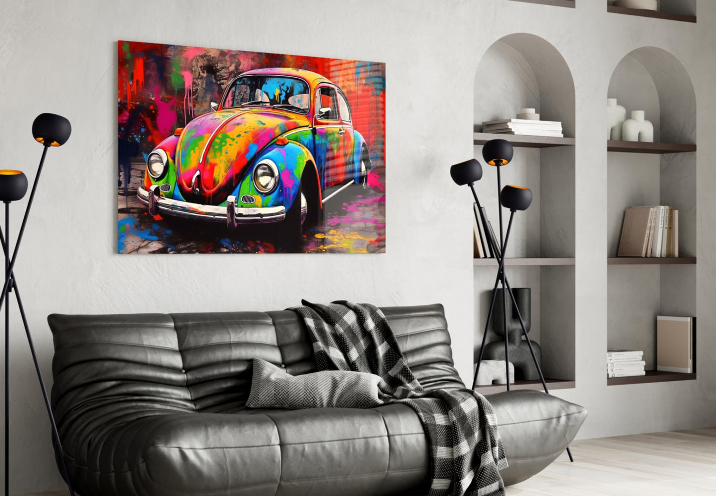 Colorful VW Glass Wall Art || Designer Collection