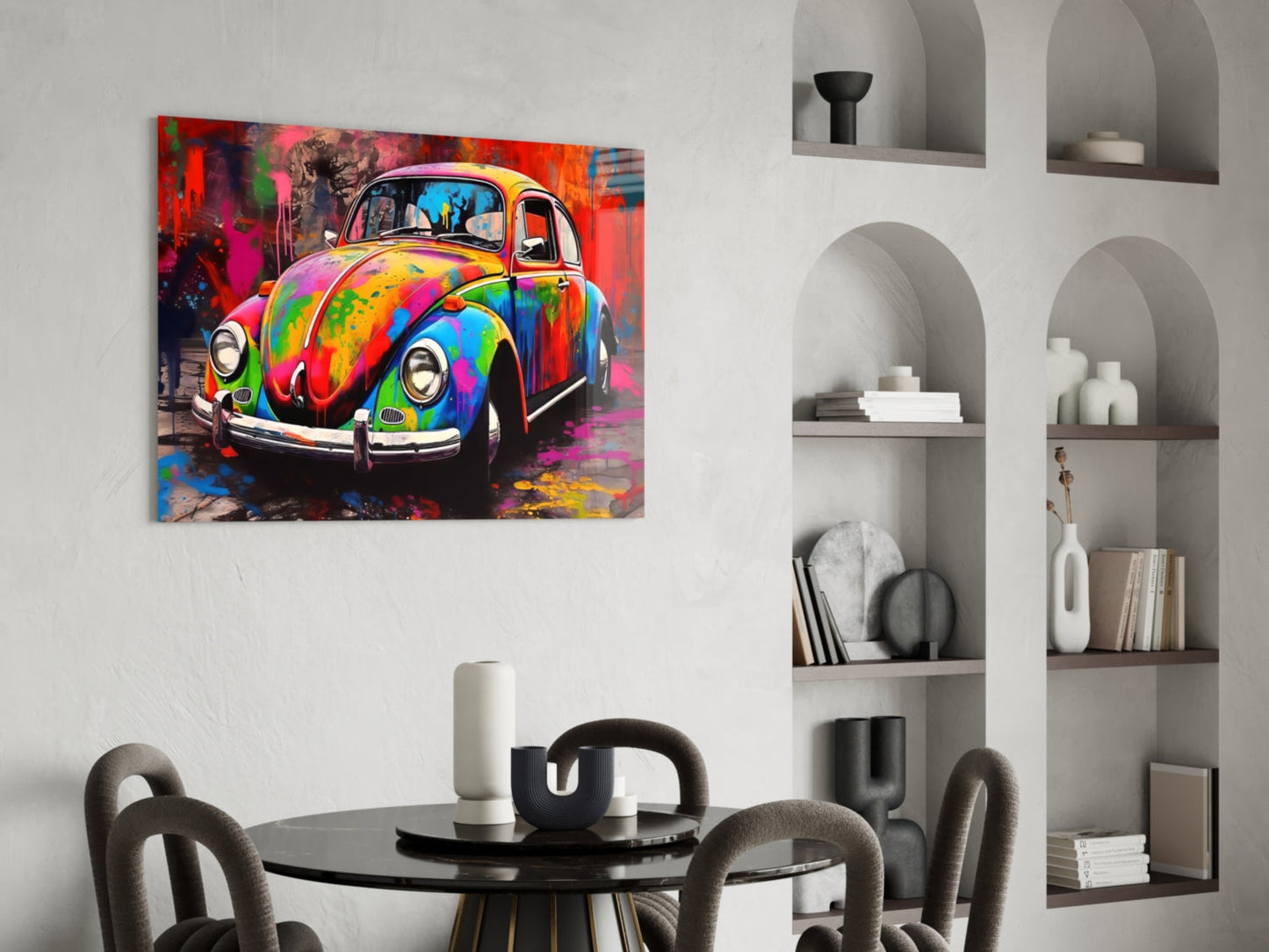 Colorful VW Glass Wall Art || Designer Collection