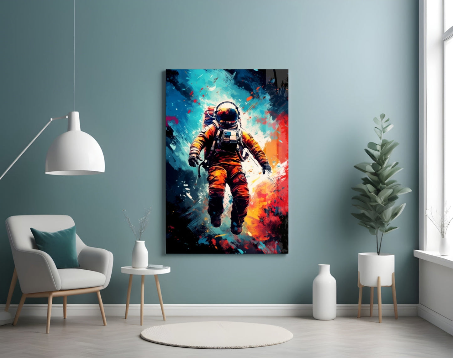 Astronaut Glass Wall Art || Designer Collection