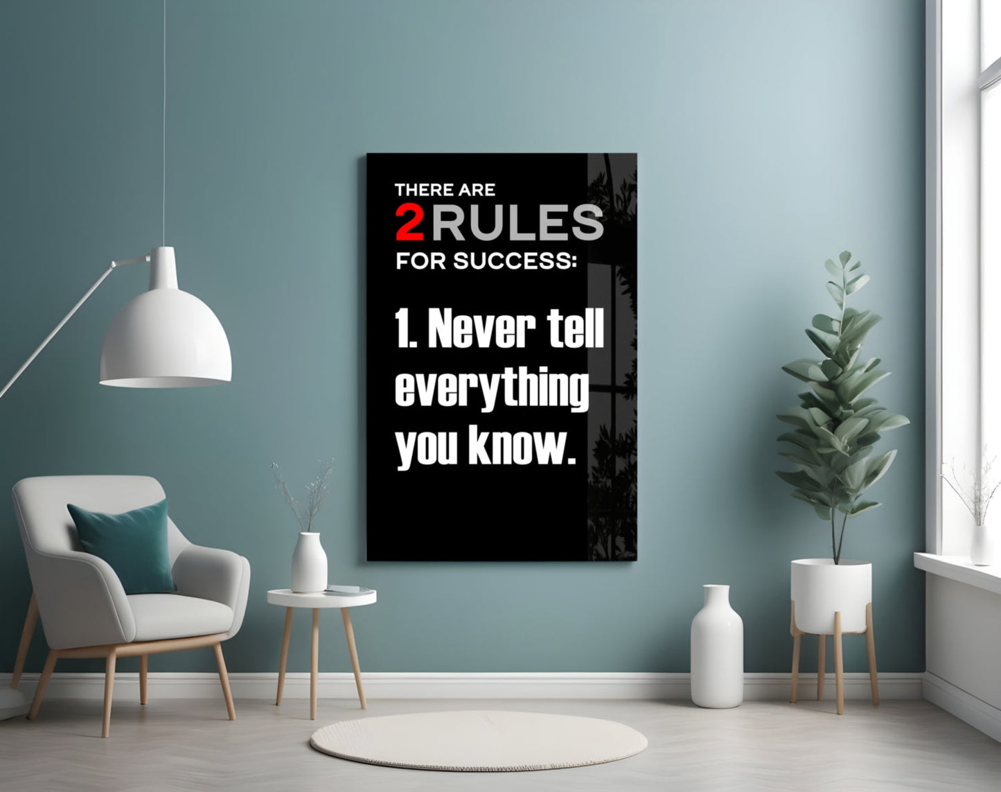 Rules of Success Glass Wall Art || Designer Collection