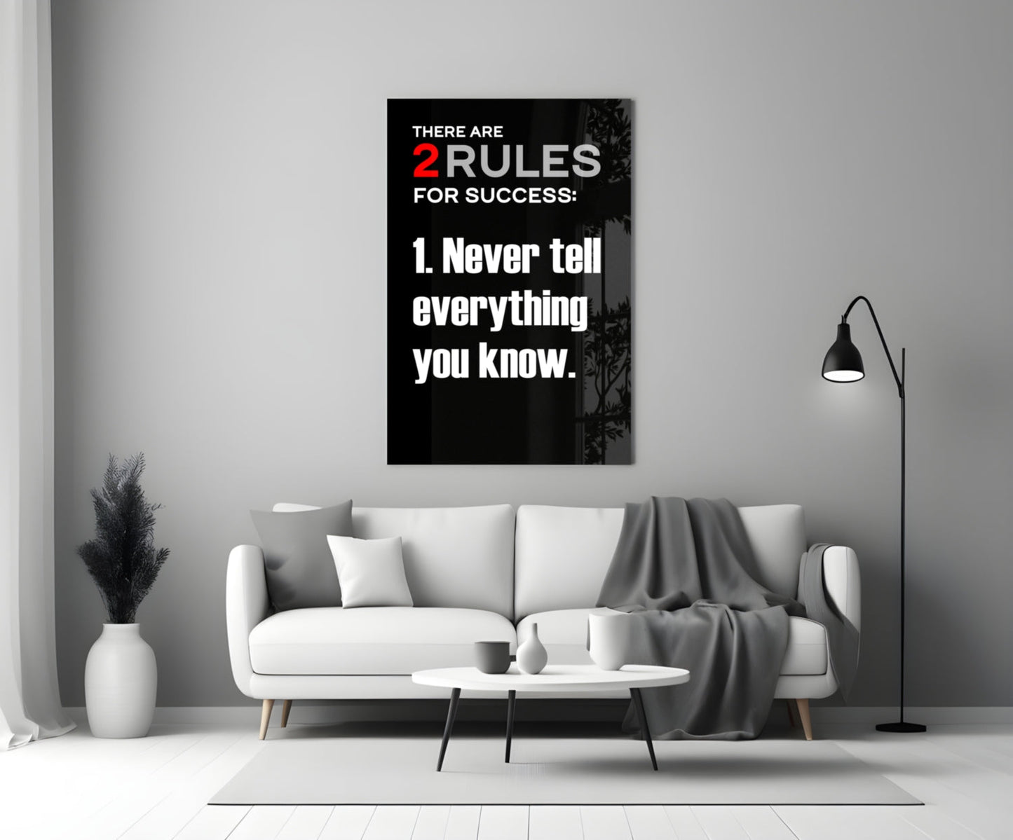 Rules of Success Glass Wall Art || Designer Collection