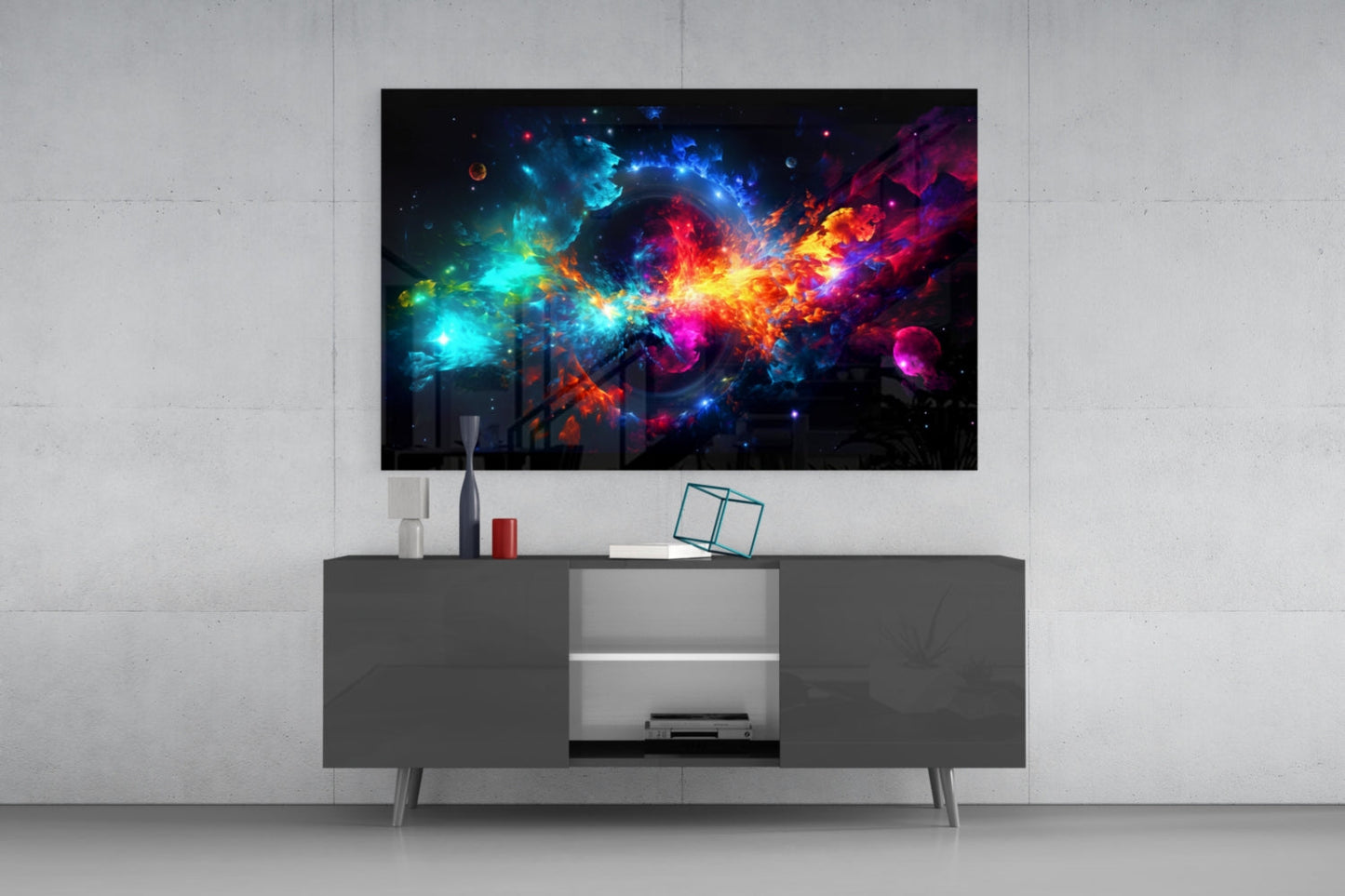 Colors of Space Glass Wall Art || Designer Collection
