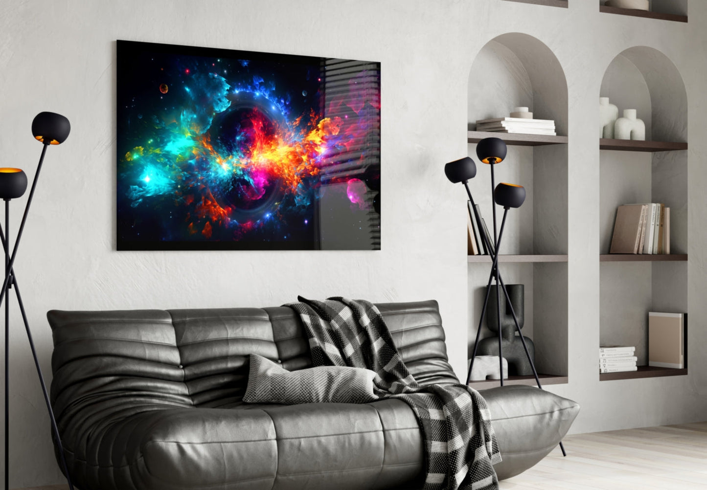 Colors of Space Glass Wall Art || Designer Collection