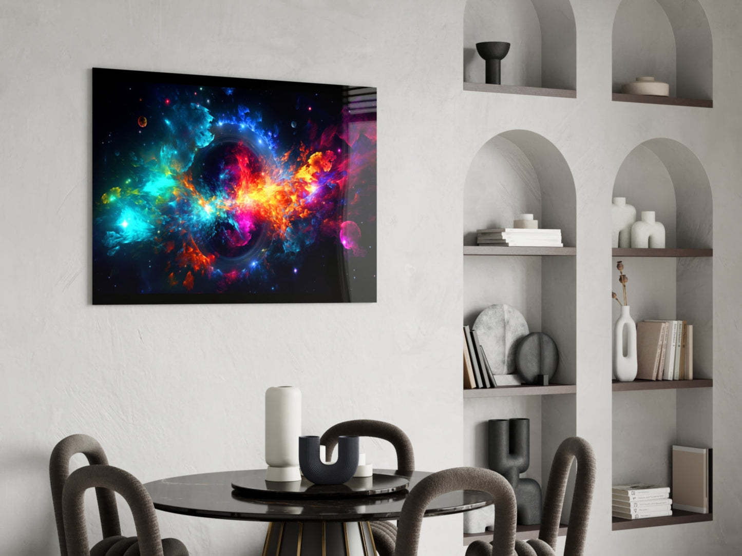 Colors of Space Glass Wall Art || Designer Collection
