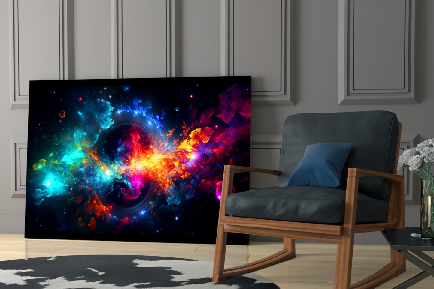 Colors of Space Glass Wall Art || Designer Collection