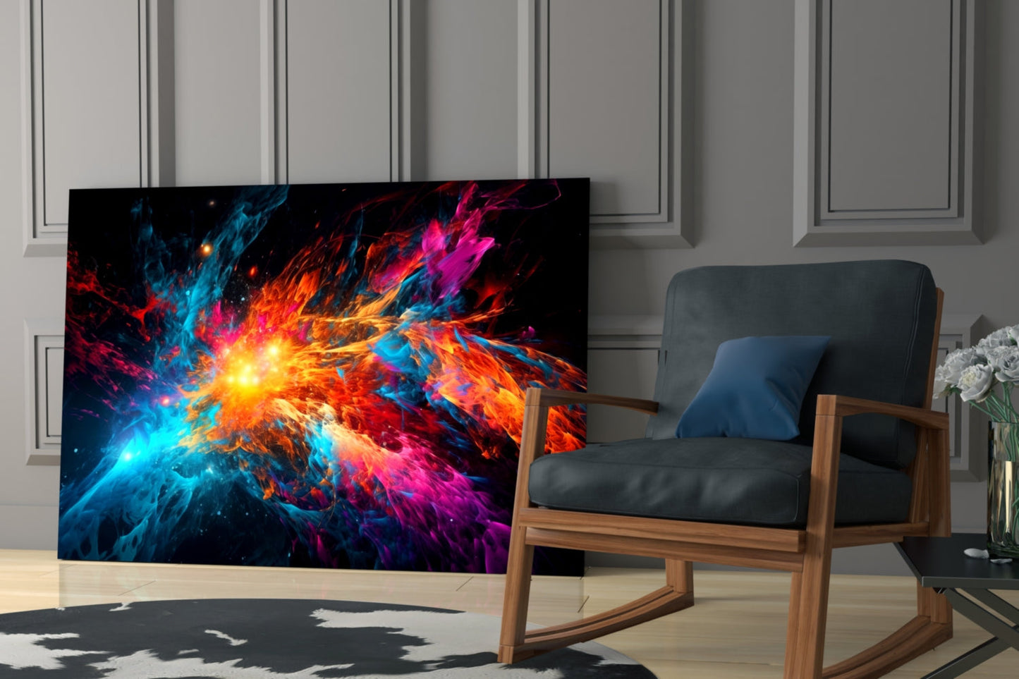 Colors of Space Glass Wall Art || Designer Collection