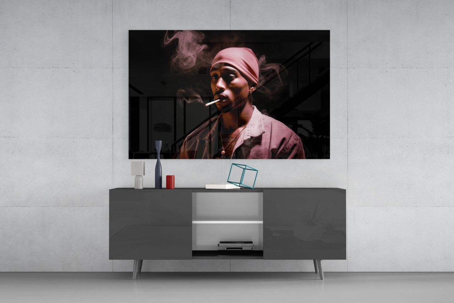 Tupac Glass Wall Art || Designer Collection