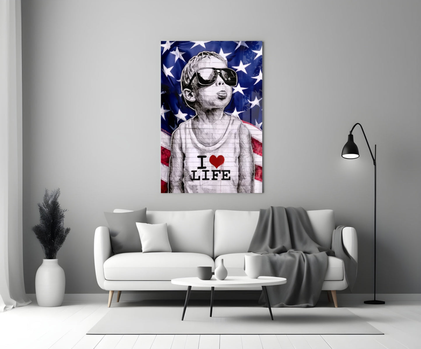 I Love Life Glass Wall Art || Designer Collection