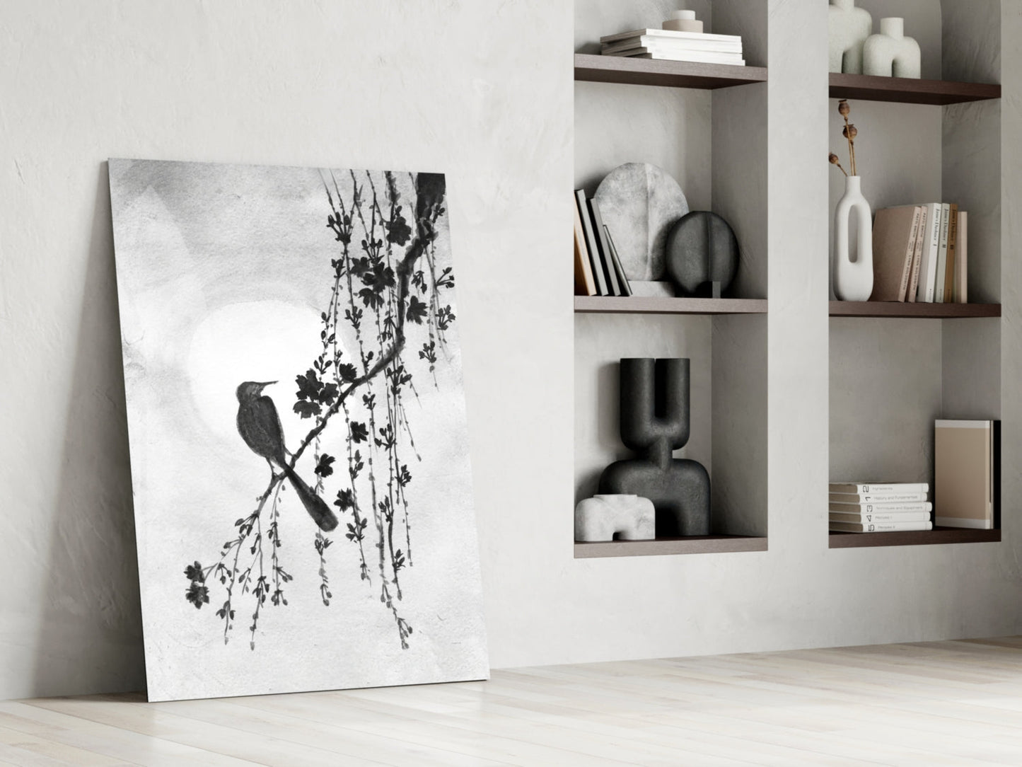 Bird on the Branch Glass Wall Art || Designer Collection