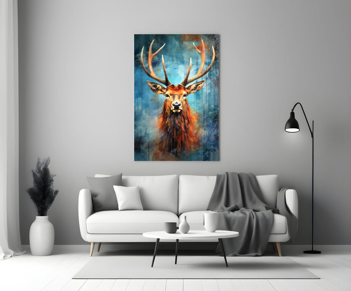 Deer Glass Wall Art || Designer Collection