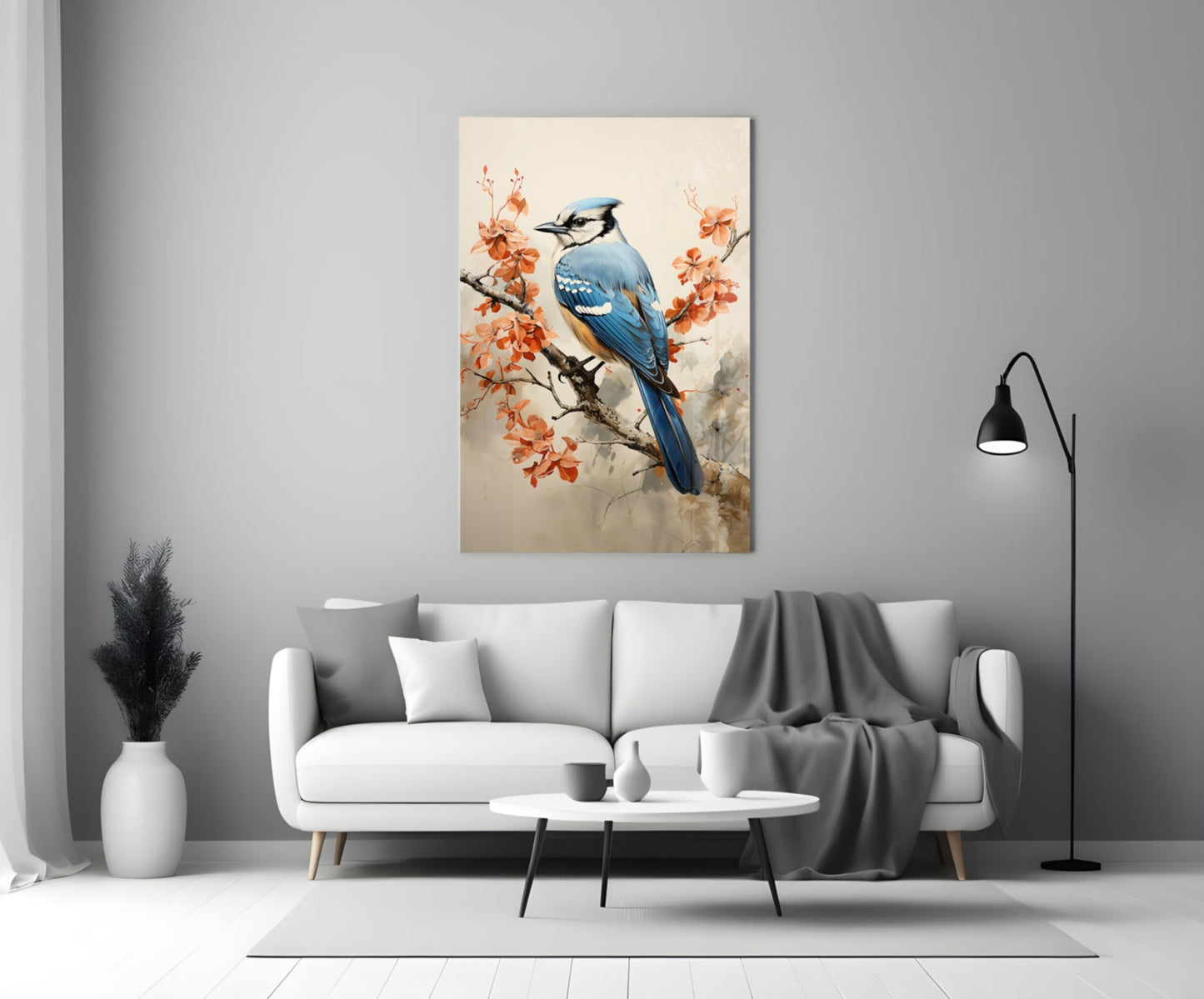 Bird on the Branch Glass Wall Art || Designer Collection