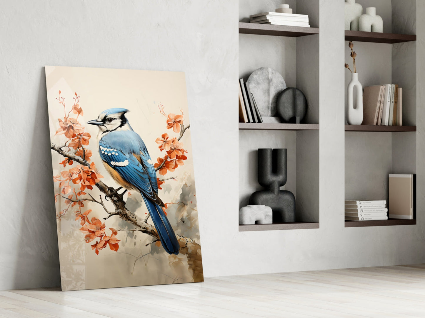 Bird on the Branch Glass Wall Art || Designer Collection