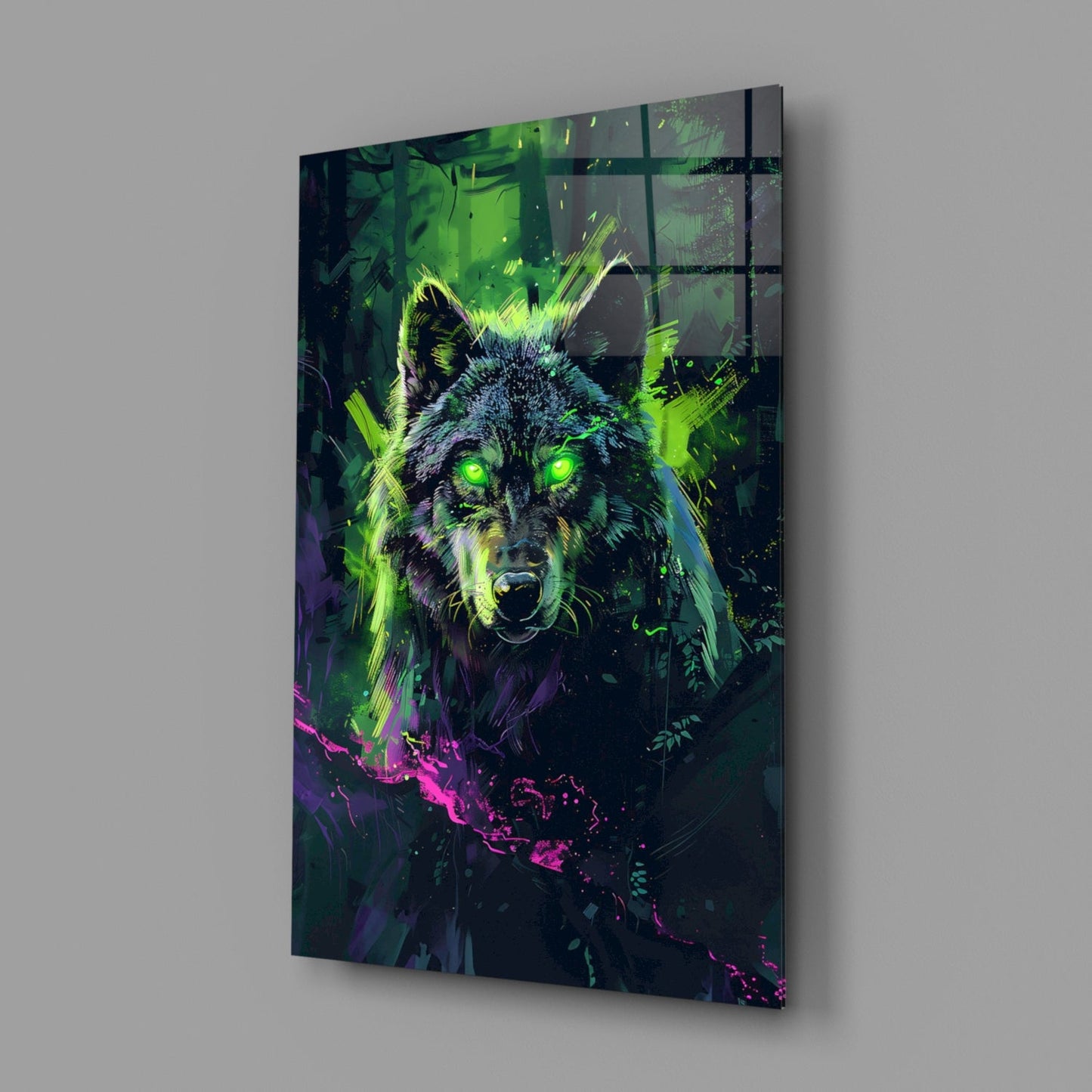 Wolf Glass Wall Art || Designer Collection