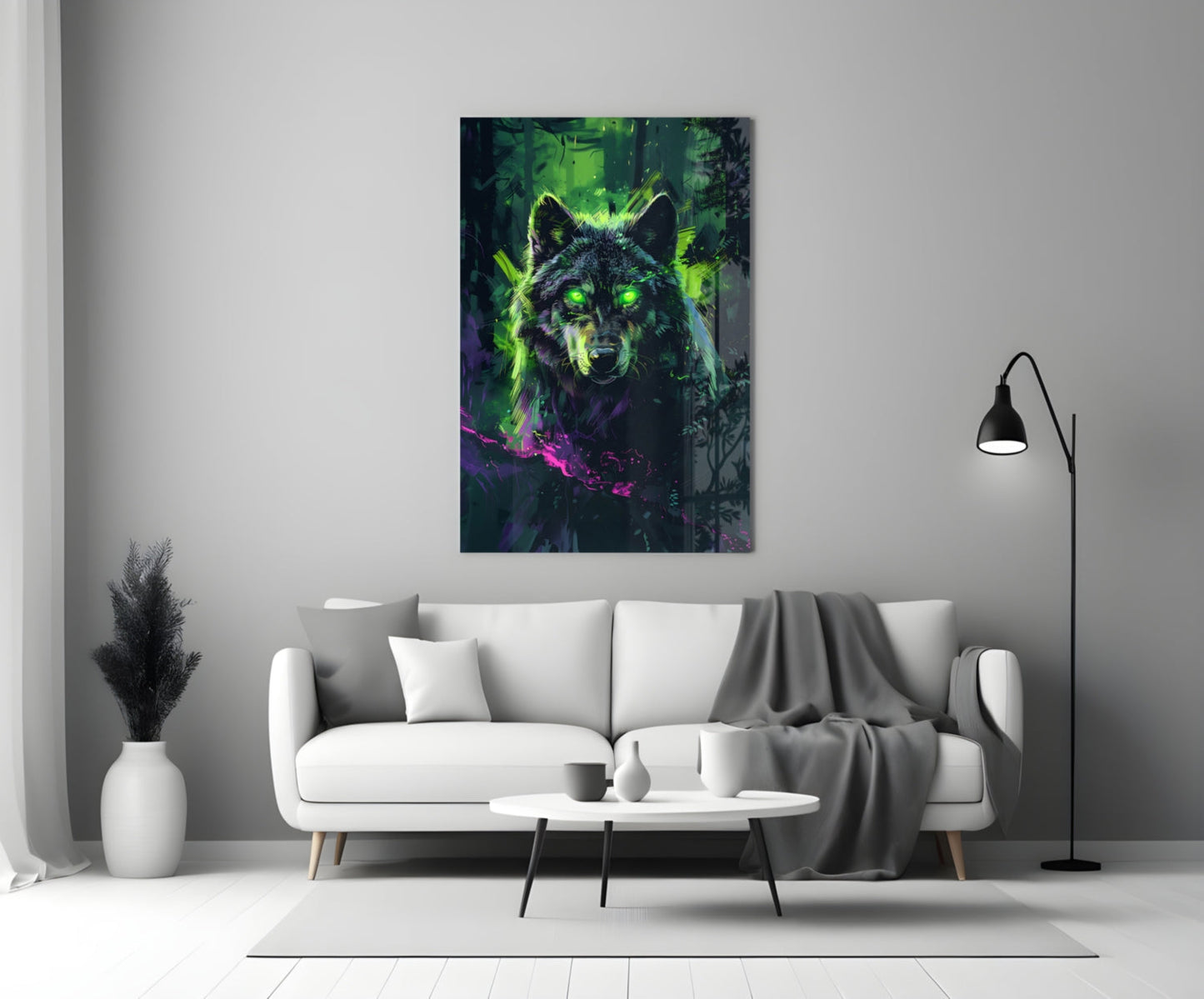 Wolf Glass Wall Art || Designer Collection