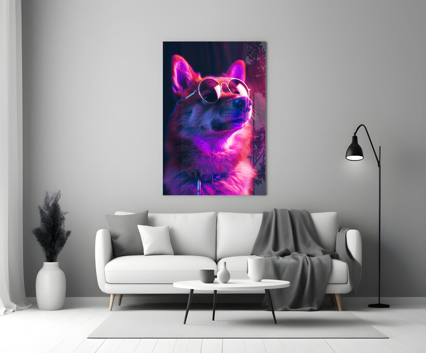 Dog with Glasses Glass Wall Art || Designer Collection