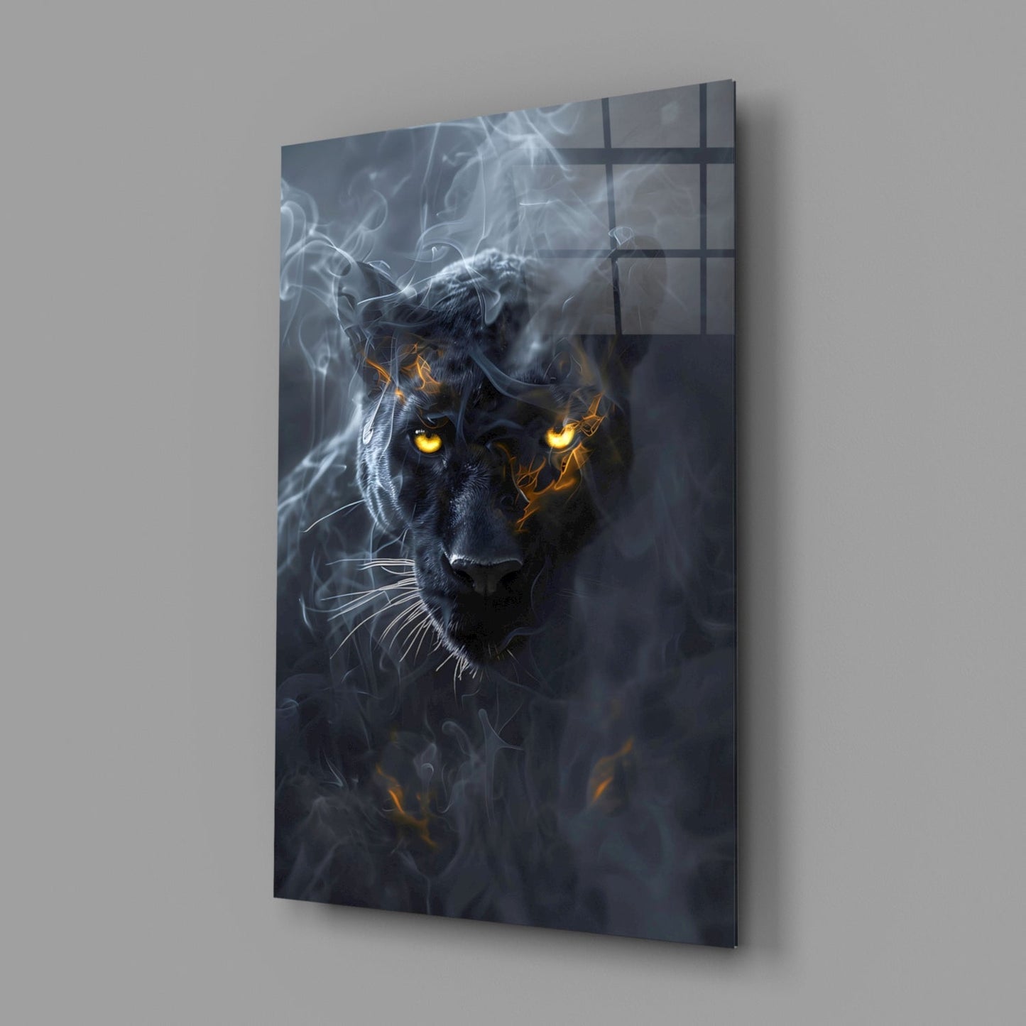 Black Panther Glass Wall Art || Designer Collection