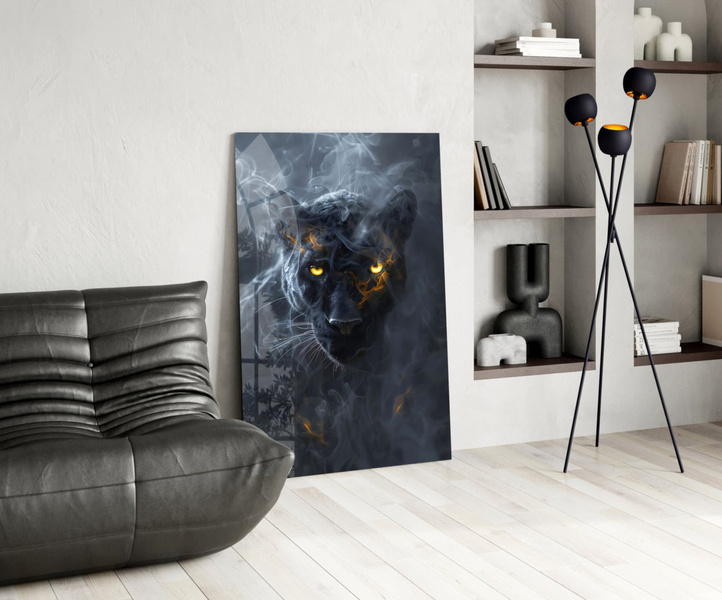 Black Panther Glass Wall Art || Designer Collection