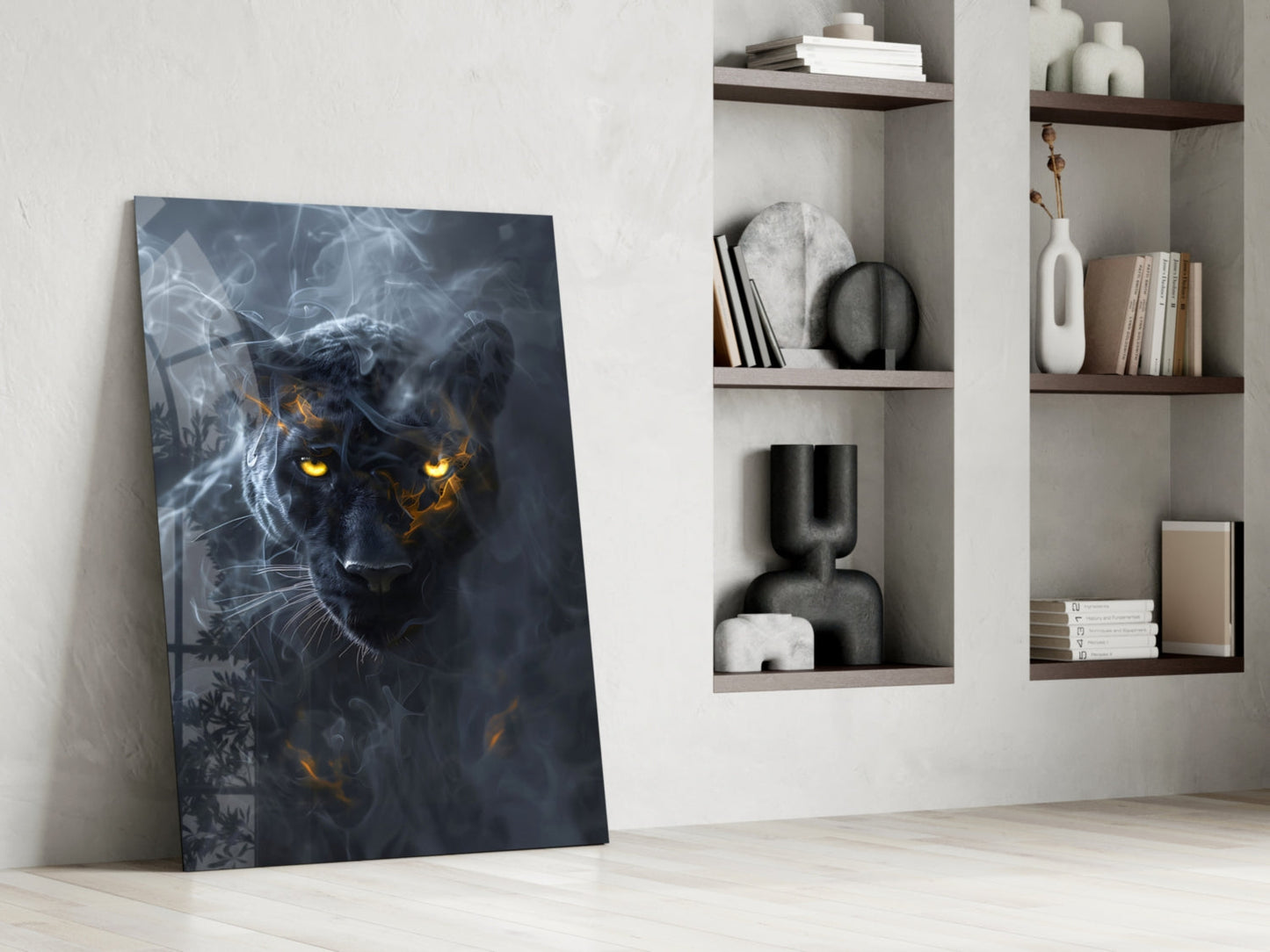 Black Panther Glass Wall Art || Designer Collection