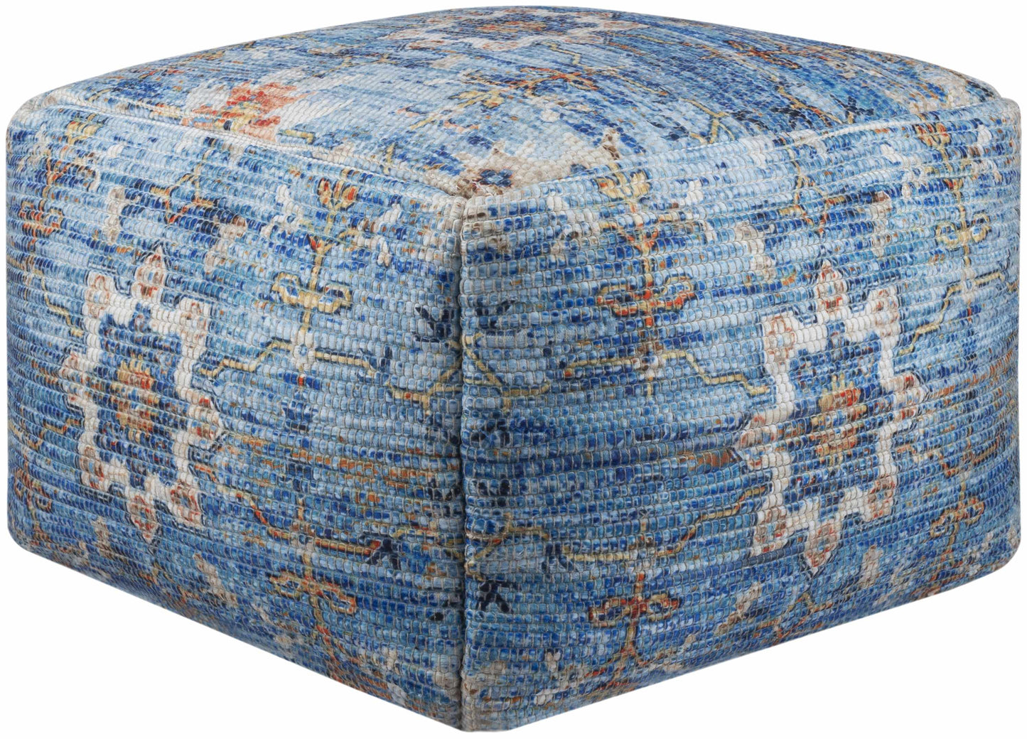 Cuddington Sky Blue Woven Pouf-4