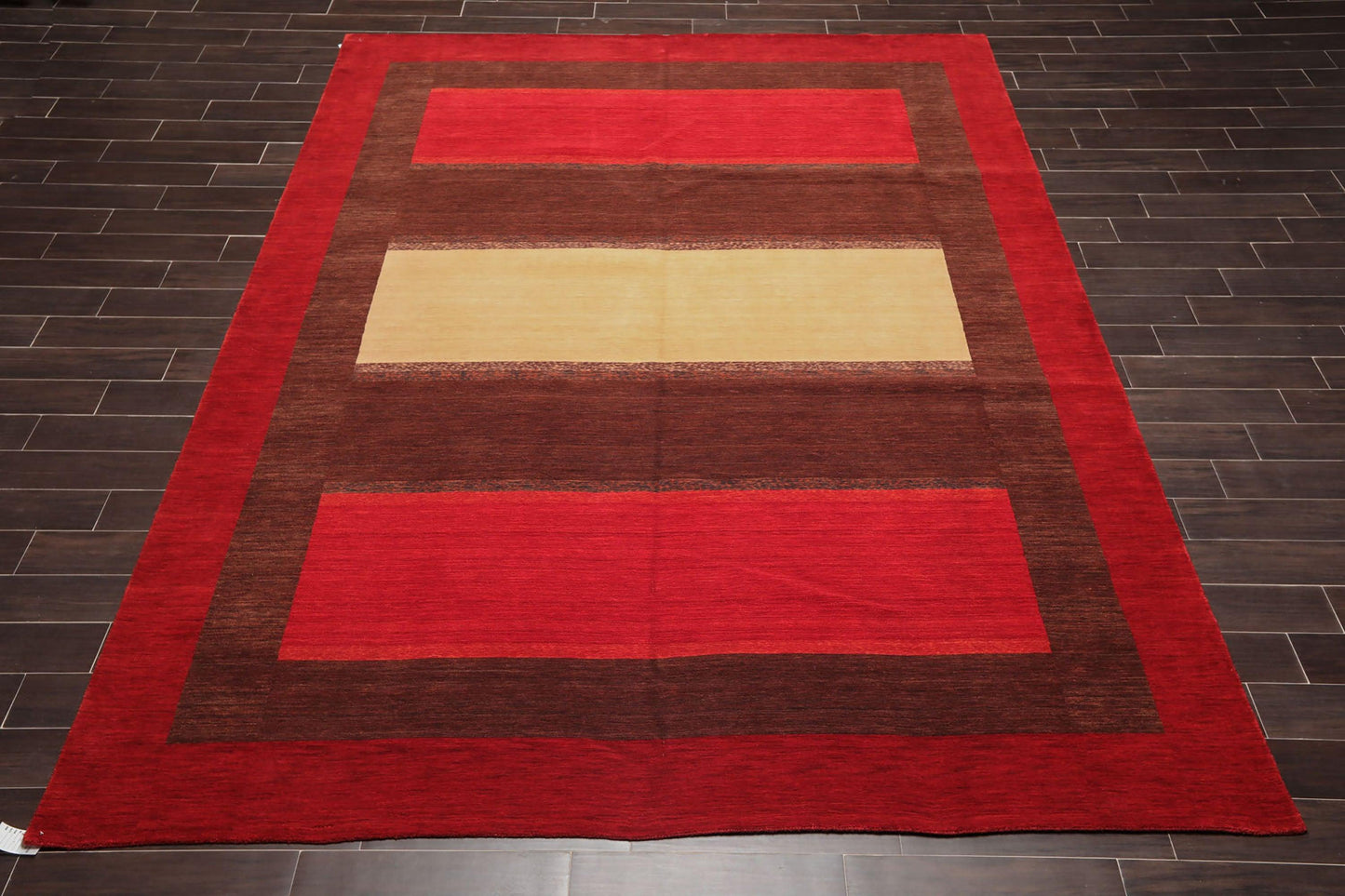 9'3" x 11'10" Hand Knotted 100% Wool Designer Oriental Area Rug Contemporary Red-1