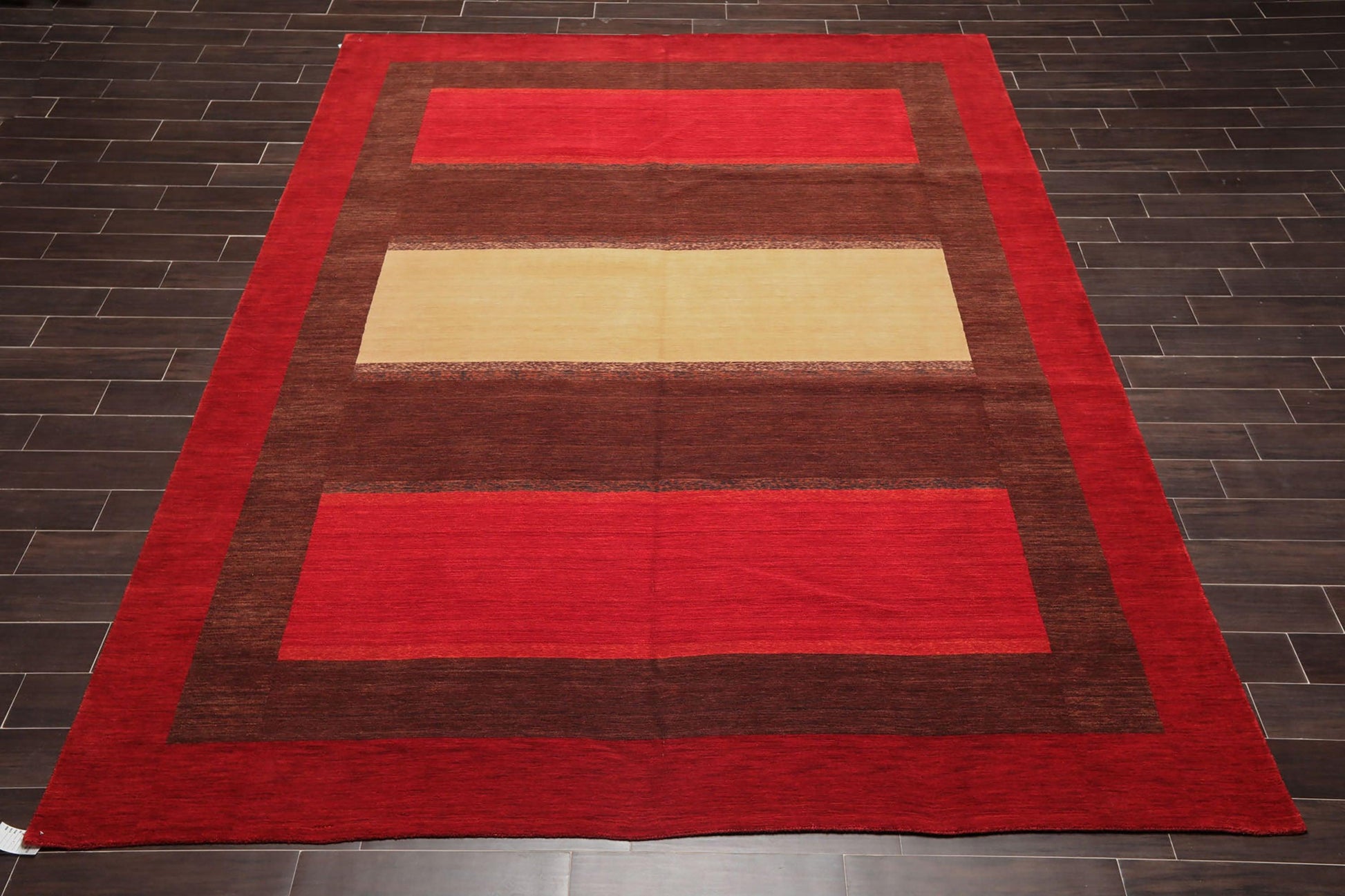 9'3" x 11'10" Hand Knotted 100% Wool Designer Oriental Area Rug Contemporary Red-1