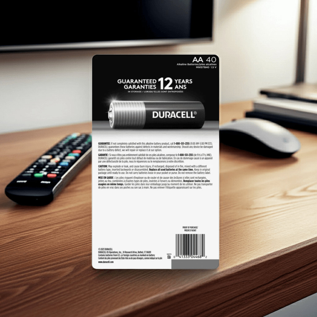 Duracell Coppertop Alkaline AA Batteries 40 Count – Long Lasting Power