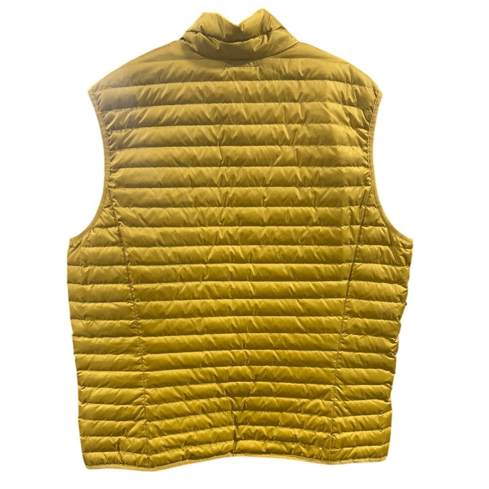 New Eddie Bauer Mens Large Gold Yellow Microlight 650 FP Down Zip Up Puffer Vest