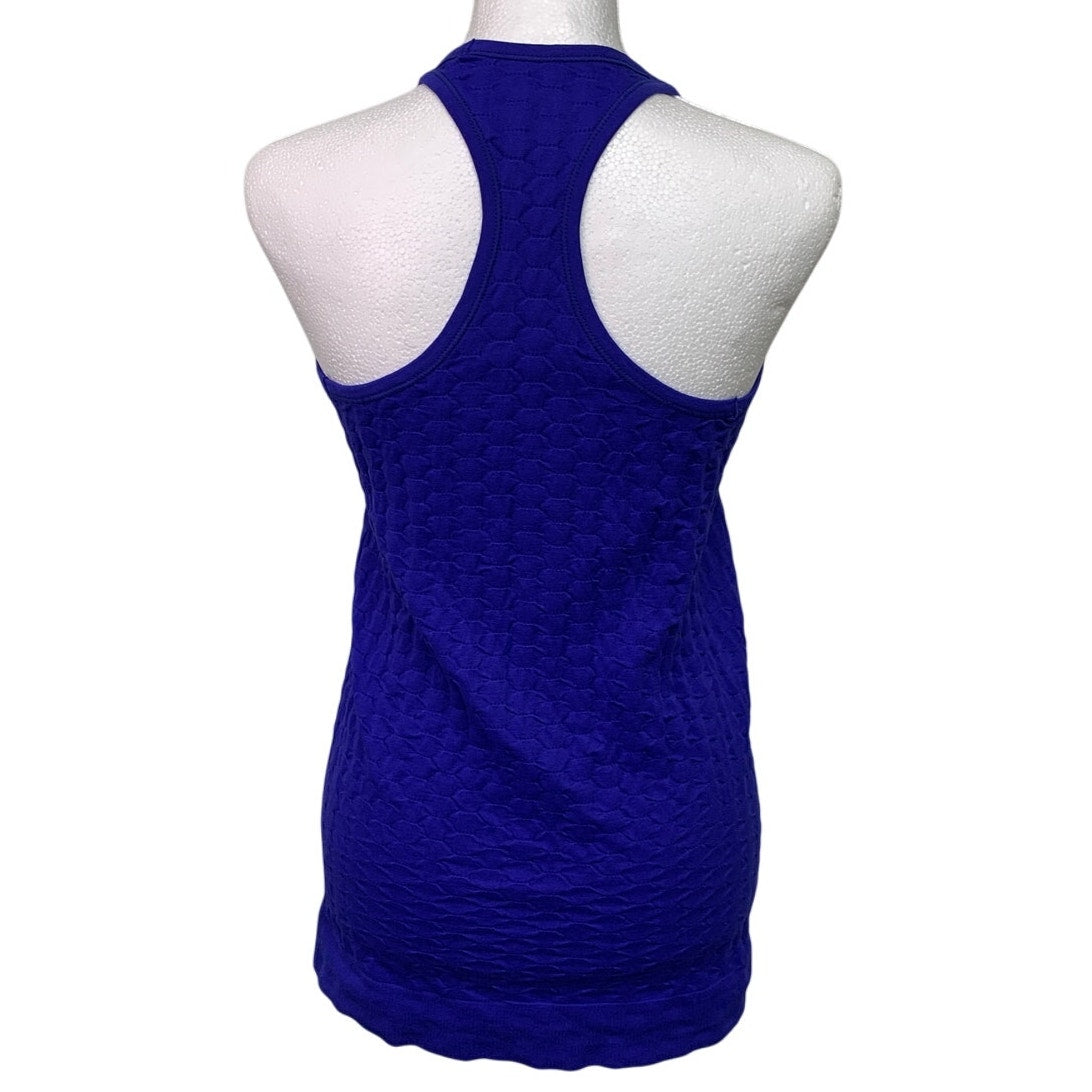 Athleta Womens Large Royal Blue Sleeveless Racer Back Textured Athletic Tank Top