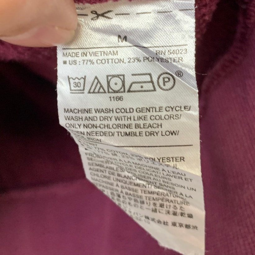 Upcycled Hand Printed Mens Medium Equality Rainbow Pride Magenta Sweatshirt