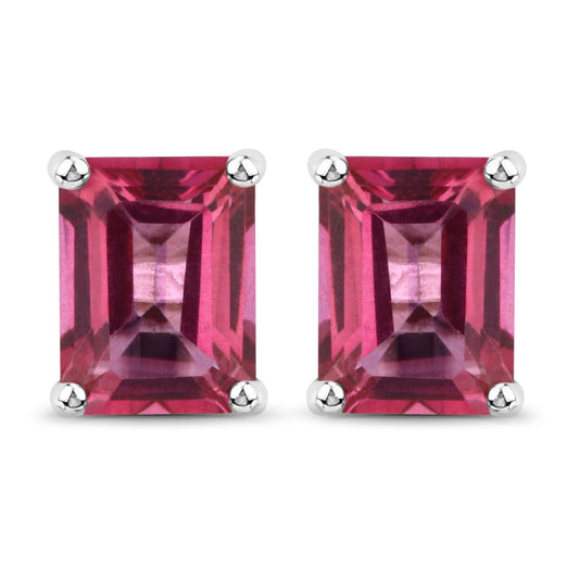 3.20 Carat Genuine Pink Topaz .925 Sterling Silver Earrings