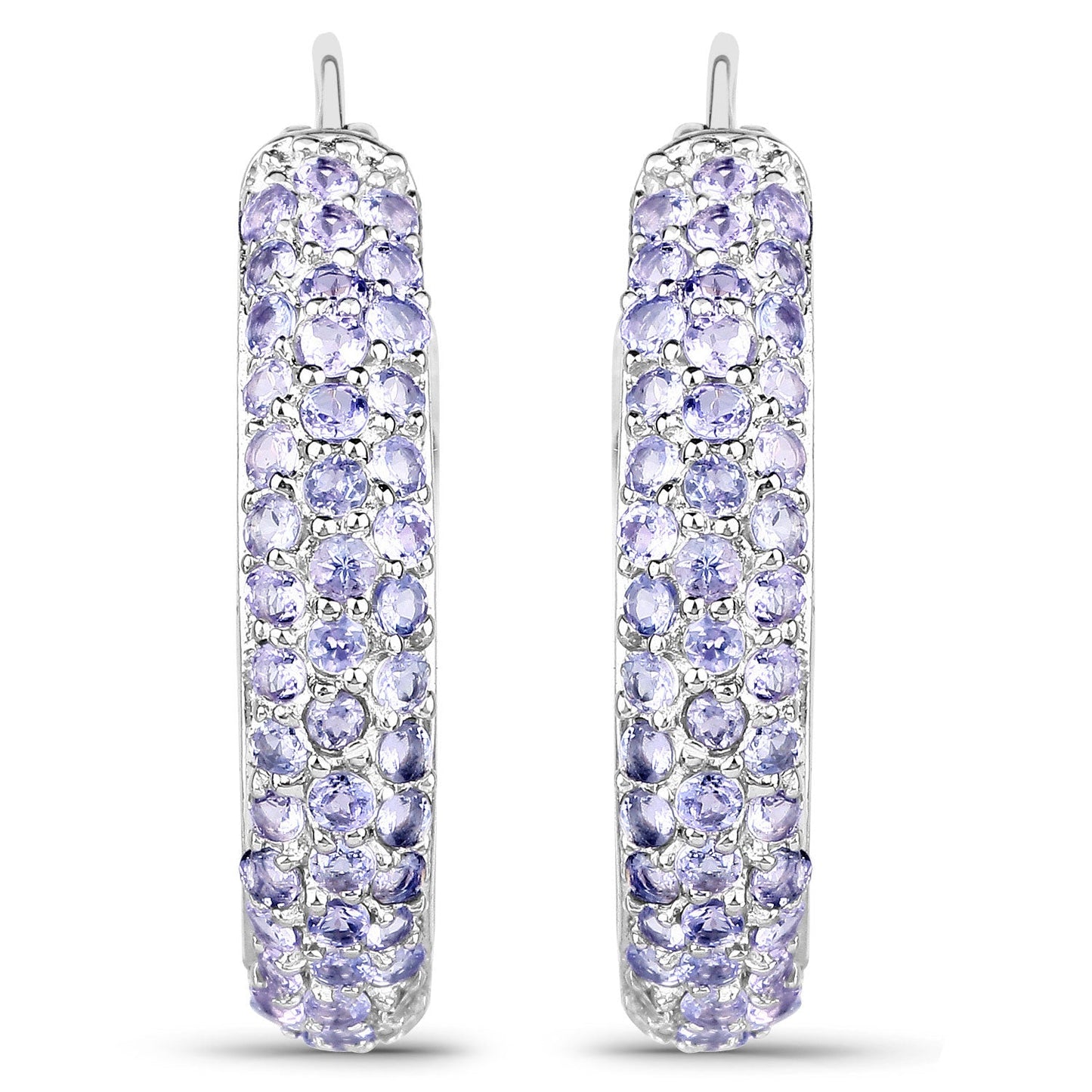 3.06 Carat Genuine Tanzanite .925 Sterling Silver Earrings