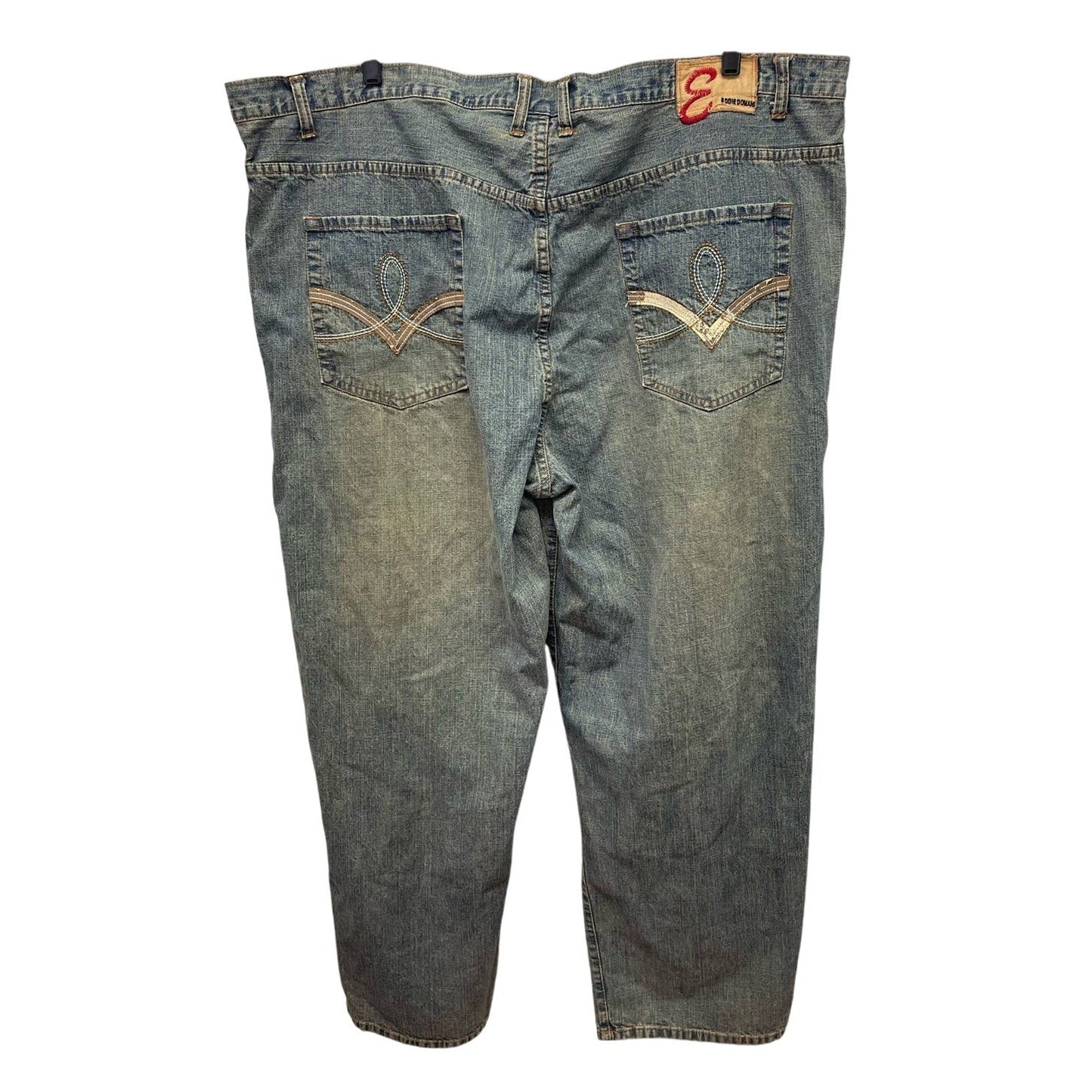 Eddie Domani Mens Jeans 52 / 32 Distressed Weathered Cotton Blend Denim Jeans