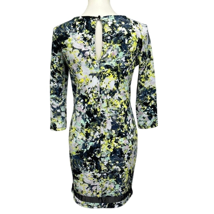Love Fire Womens Small PolySpandex Sheer Criss Cross Splatter Bodycon Dress
