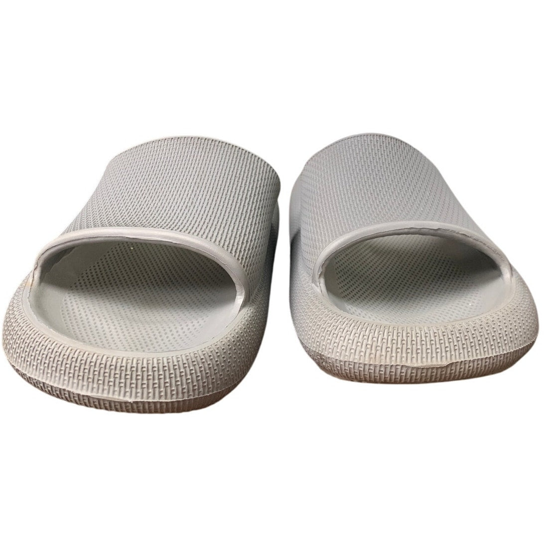 Mens Size 9.5 Gray Slide On Sandals Open Round Toe Thick Sole Shower Clog Shoes