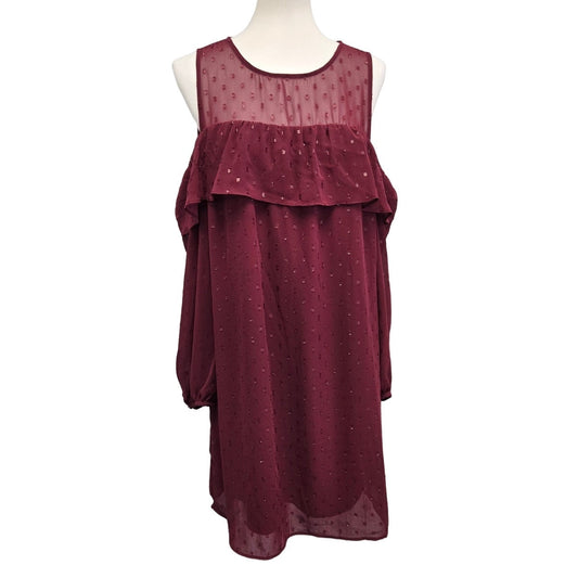Old Navy Womens Large Long Sleeve Cold Shoulder Sheer Lined Sheath Dress