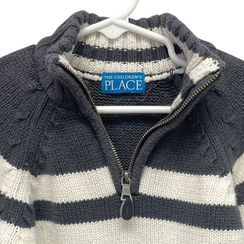 Children's Place Kids Small 5/6 Half Zip Striped Long Sleeve Pullover Sweater