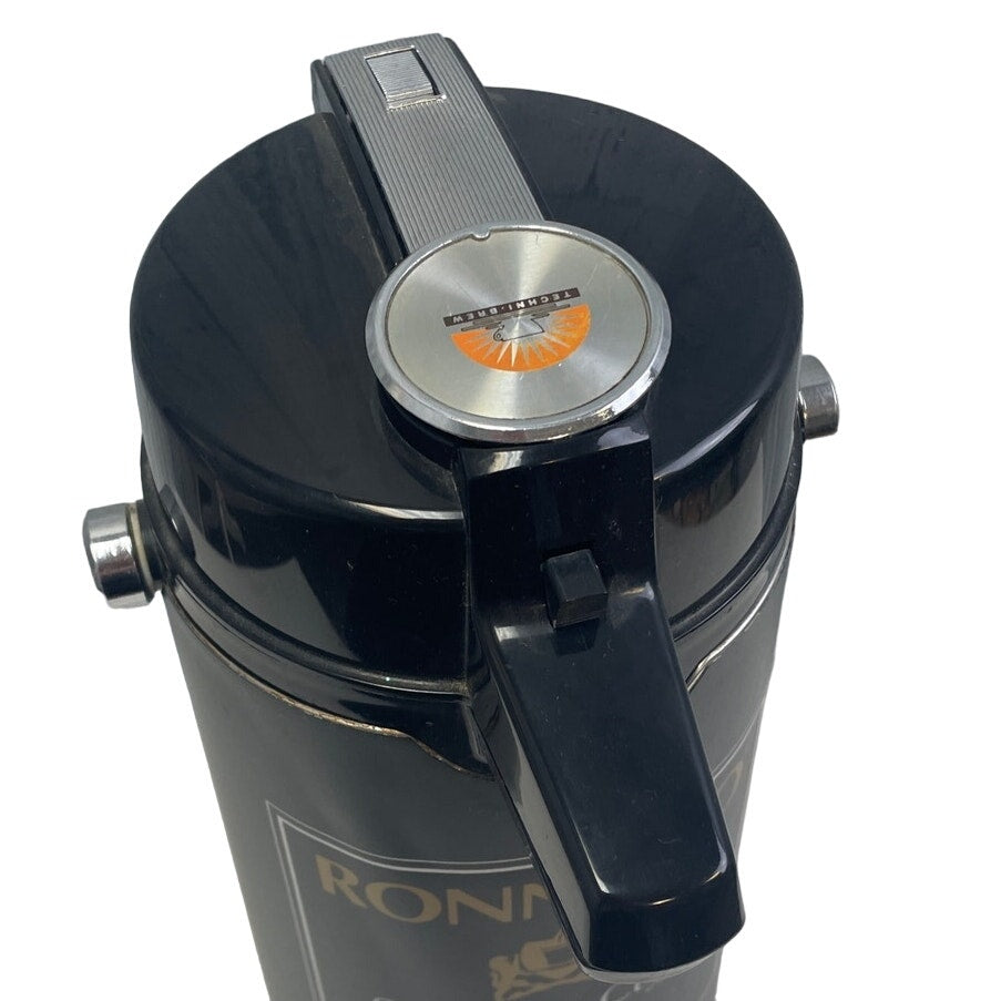 Ronnoco Pumpskins Black Plastic Pumpable Coffee Thermos Insulated Dispenser