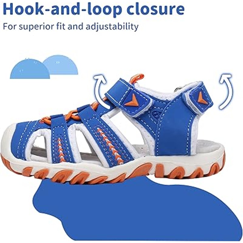 Apakowa Little Boys Girls Size 9 Blue Orange Closed Toe Sport Beach Sandals