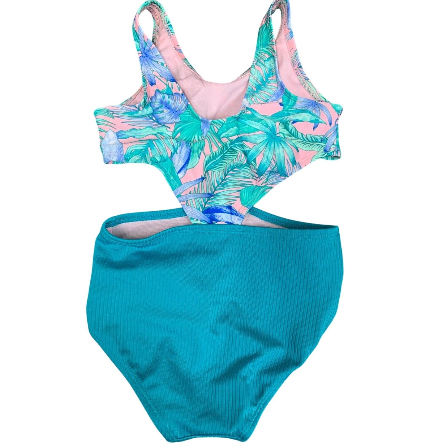 NWT New Cat & Jack Girls Size XS (4/5) Tropical Fern Leaves 1PC Swim Swimsuit