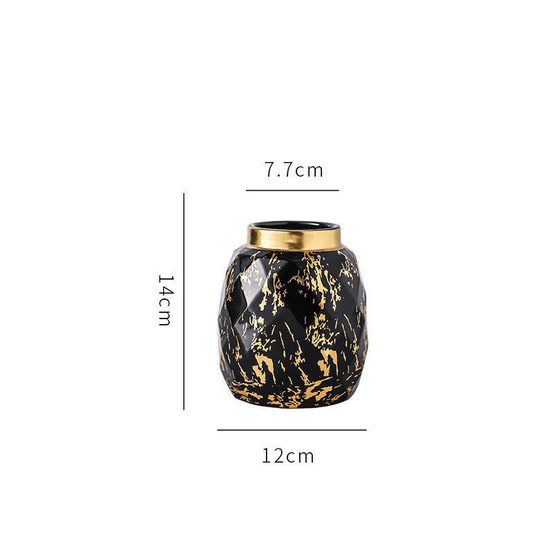 Simple And Modern Gold-painted Light Luxury Living Room Ceramic Vase